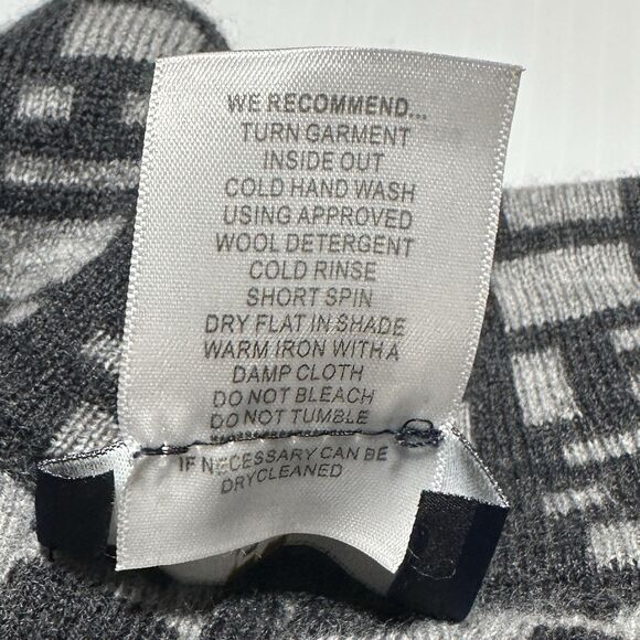 Optimum New Zealand Royal Merino Wool Poncho Women’s Geometric Print Size S / M - Picture 10 of 12